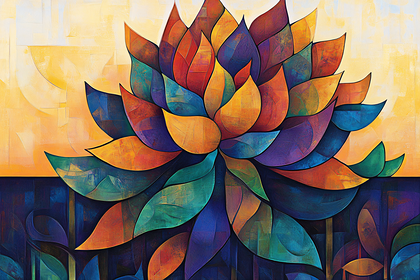 Colorful Lotus Flower