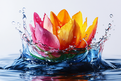 Colorful Lotus Flower Splash