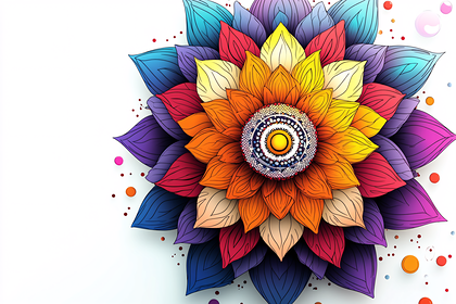 Colorful Mandala Flower