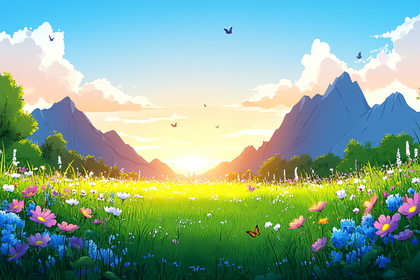 Colorful Meadow Landscape