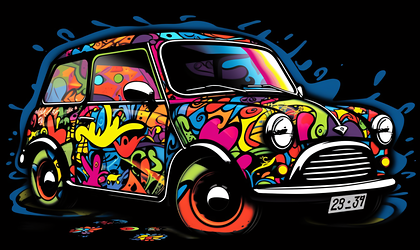 Colorful Mini Cooper Graffiti