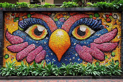 Colorful Mosaic Owl Wall Art