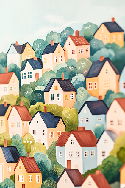 Colorful Mountain Village