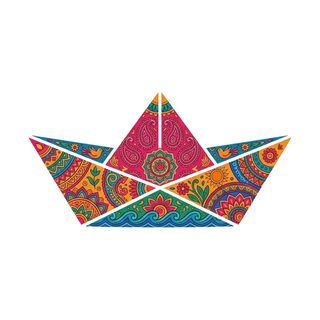 colorful origami boat