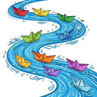colorful paper boats