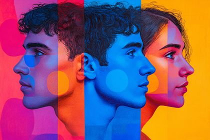 Colorful Overlapping Profile Portraits