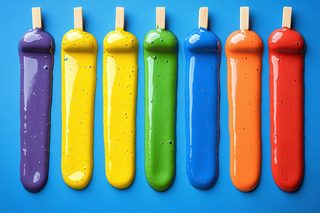 colorful paint popsicles