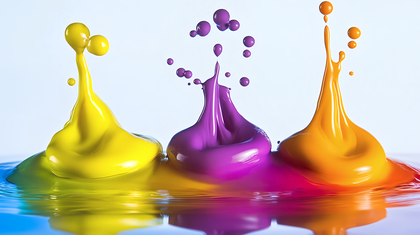 Colorful Paint Splashes Collision