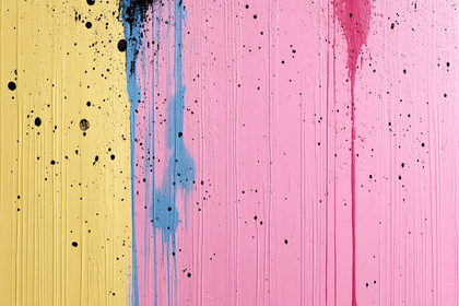 Colorful Paint Splatter on Wooden Wall