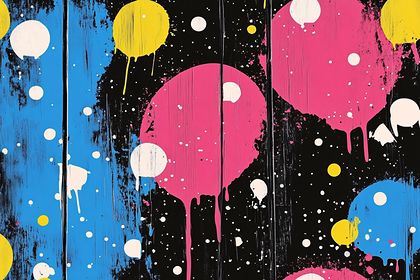 Colorful Paint Splatters On Wood