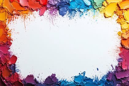 Colorful Paint Strokes Border