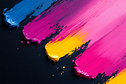Colorful Paint Strokes On Black Background