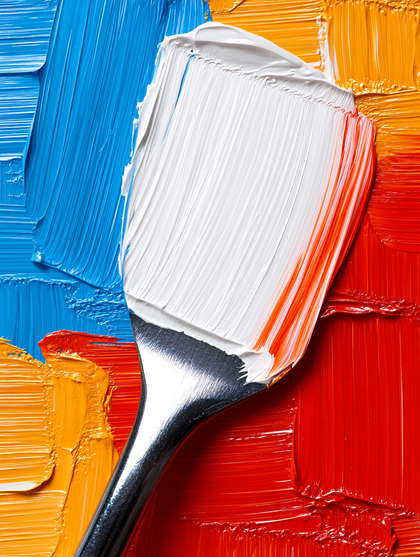 Colorful Paint Strokes with Paintbrush
