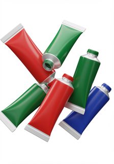 paint tubes floating