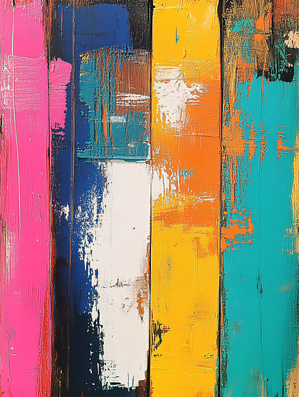 Colorful Painted Wood Panel