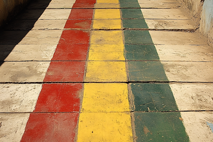 Colorful Painted Wooden Path