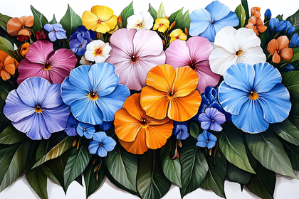 Colorful Pansies Watercolor