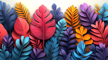 Colorful Paper Cutout Leaves