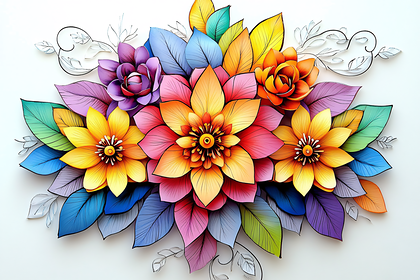 Colorful Paper Flowers Bouquet