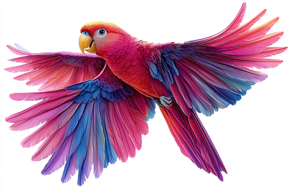 Colorful Parrot in Flight
