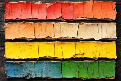 Colorful Peeling Paint Wooden Planks
