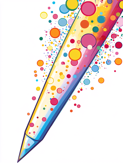 Colorful Pen With Sparkling Dots