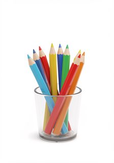 colored pencils glass