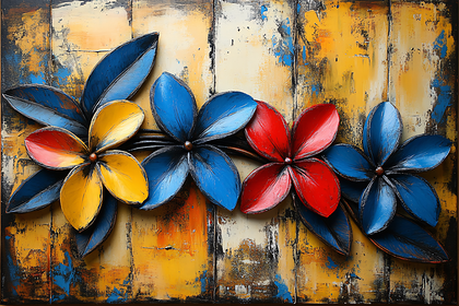 Colorful Plumeria Painting