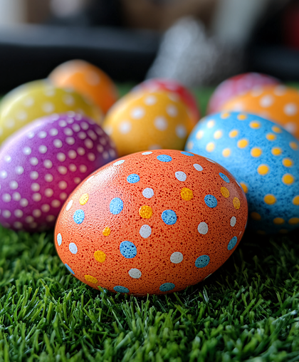 Colorful Polka Dot Easter Eggs