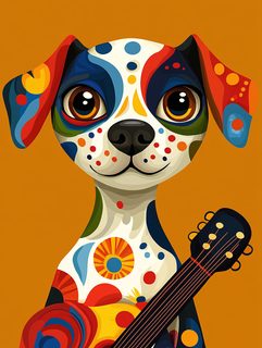 colorful musical dog