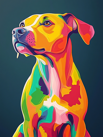 Colorful Pop Art Dog Portrait