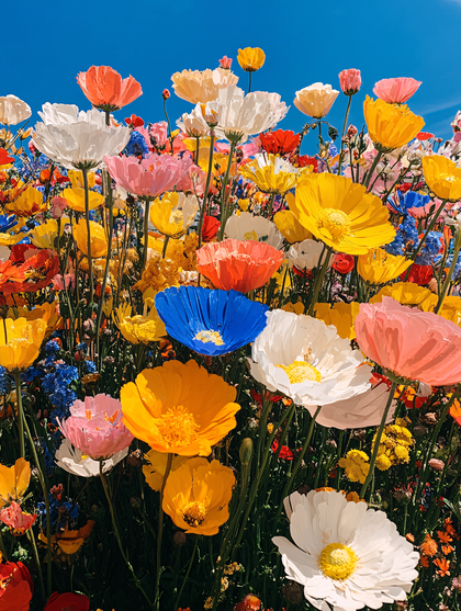 Colorful Poppy Field