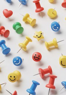 colorful push pins