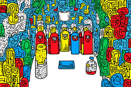 Colorful Quirky Characters Gathering