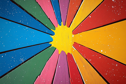 Colorful Radial Stripes with Yellow Center