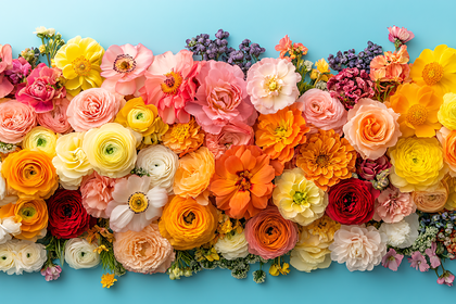 Colorful Ranunculus Flowers Arrangement