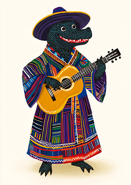 Colorful Reptile Guitarist