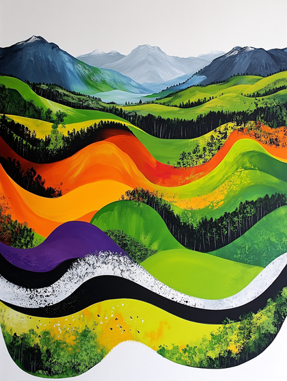 Colorful Rolling Hills Landscape