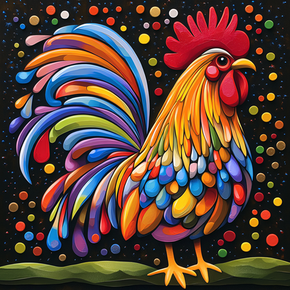 Colorful Rooster Illustration