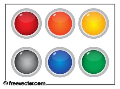 Colorful Round Buttons Free Vector