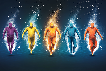 Colorful Running Figures
