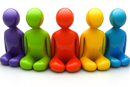 Colorful Sitting Figures