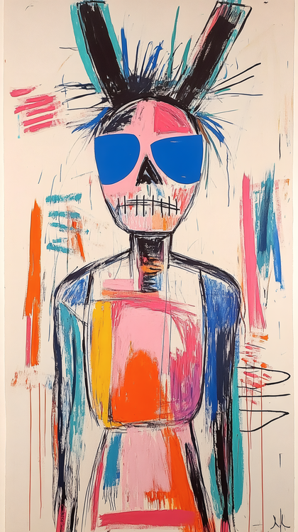 Colorful Skull With Sunglasses