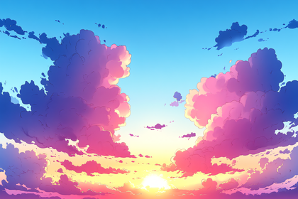 Colorful Sky With Clouds At Sunset