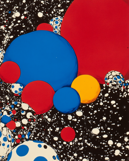 Colorful Spheres On Splatter Background