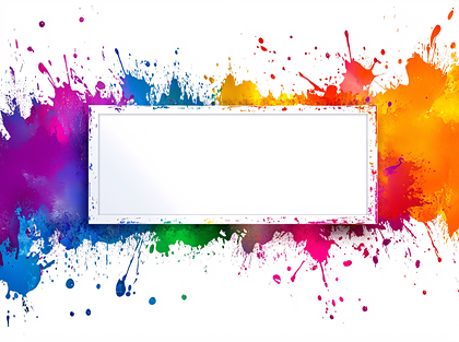 Vibrant Watercolor Splash Frame with Empty Border