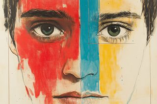 Colorful Split Face Portrait