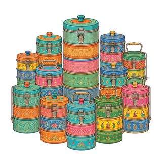 stacked tiffin boxes