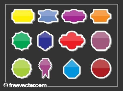 Colorful Stickers Free Vector