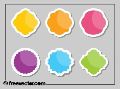 Colorful Stickers Set Free Vector